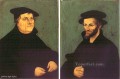 Retratos de Martín Lutero y Philipp Melanchthon Renacimiento Lucas Cranach el Viejo